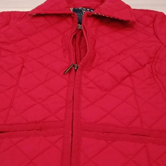 THRE3 Women's Red Light Weight Puffer Quilted Coat Jacket Size S - Picture 3 of 4